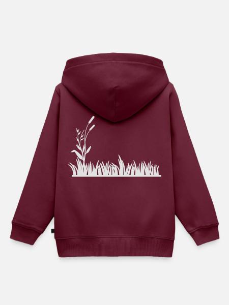 Gras - Kinder Premium Organic Hoodie - Burgunderrot