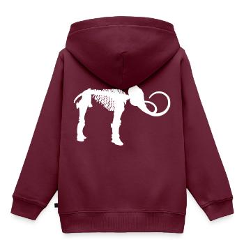 Mammut Eiszeit Skelett - Kinder Premium Organic Hoodie - Burgunderrot - Hinten - AI Model Kid Female (0cm)