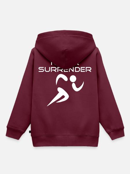Never Surrender weiss - Kinder Premium Organic Hoodie - Burgunderrot