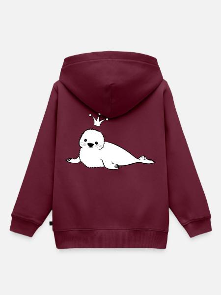 Robbe Design mit Krone - Kinder Premium Organic Hoodie - Burgunderrot