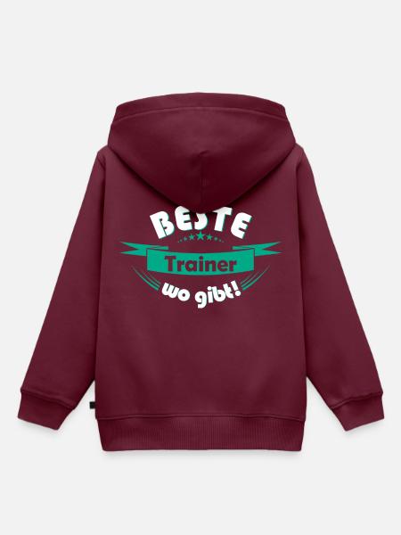 Trainer - Kinder Premium Organic Hoodie - Burgunderrot