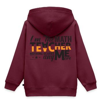 Mathe Lehrer/in Outfit - Kinder Premium Organic Hoodie - Burgunderrot - Hinten - AI Model Kid Female (0cm)