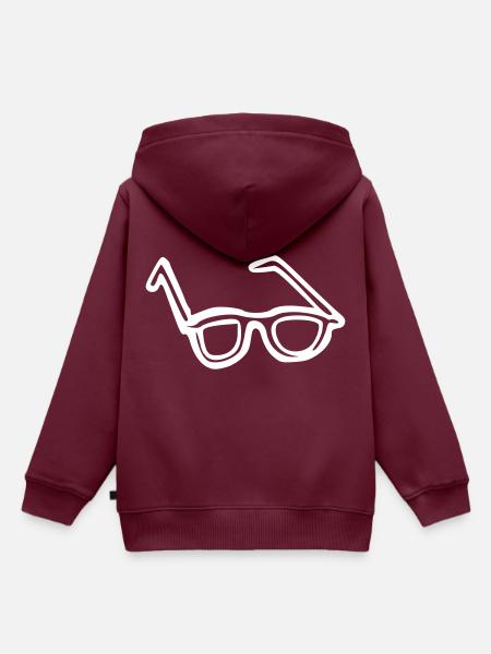Brille - Kinder Premium Organic Hoodie - Burgunderrot