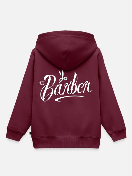 Barber Friseur - Kinder Premium Organic Hoodie - Burgunderrot