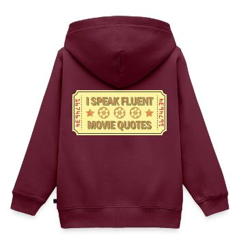 Ich spreche fließend Film Zitate Geschenk - Kinder Premium Organic Hoodie - Burgunderrot - Hinten - AI Model Kid Female (0cm)