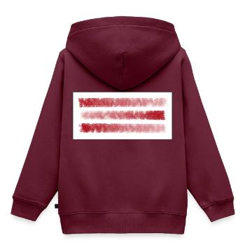 Steifen - Kinder Premium Organic Hoodie - Burgunderrot - Hinten - AI Model Kid Female (0cm)