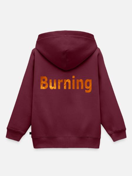 Burning - Kinder Premium Organic Hoodie - Burgunderrot