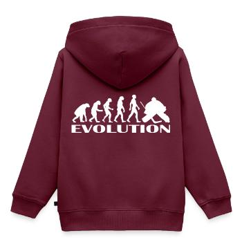 Evolution Eishockey Eishockeyspieler Geschenk idee - Kinder Premium Organic Hoodie - Burgunderrot - Hinten - AI Model Kid Female (0cm)
