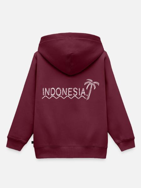 Indonesien - Kinder Premium Organic Hoodie - Burgunderrot