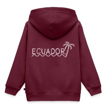 Ecuador - Kinder Premium Organic Hoodie - Burgunderrot - Hinten - AI Model Kid Female (0cm)