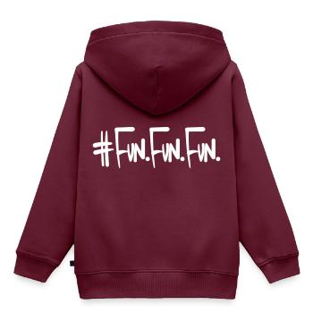 Fun Fun Fun - Kinder Premium Organic Hoodie - Burgunderrot - Hinten - AI Model Kid Female (0cm)