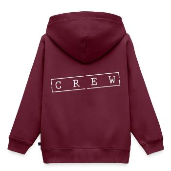 crew stempel - Kinder Premium Organic Hoodie - Burgunderrot - Hinten - AI Model Kid Female (0cm)