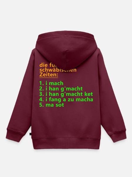 Die fünf schwäbischen Zeiten - Kinder Premium Organic Hoodie - Burgunderrot