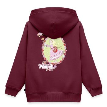 Anneli_09 - Kinder Premium Organic Hoodie - Burgunderrot - Hinten - AI Model Kid Female (0cm)