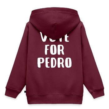 Vote For Pedro - Kinder Premium Organic Hoodie - Burgunderrot - Hinten - AI Model Kid Female (0cm)