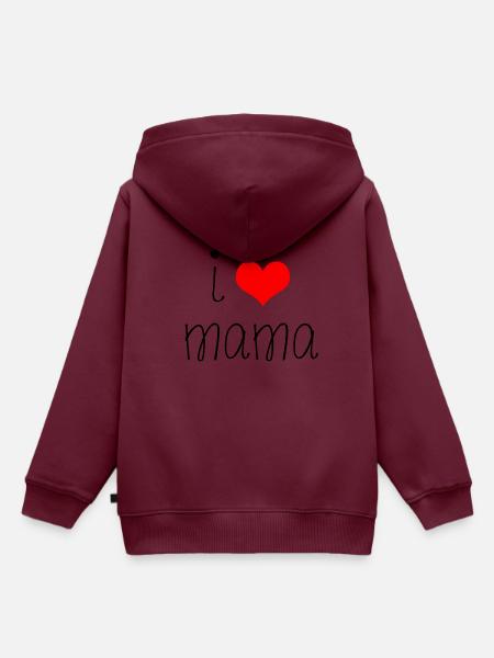 Ich liebe Mama - Kinder Premium Organic Hoodie - Burgunderrot
