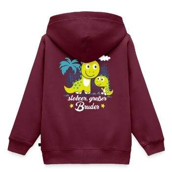 Stolzer, großer bruder - Kinder Premium Organic Hoodie - Burgunderrot - Hinten - AI Model Kid Female (0cm)