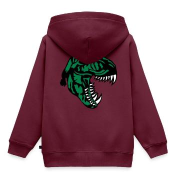 Tyrannosaurus t Rex Dinosaurier Rex - Kinder Premium Organic Hoodie - Burgunderrot - Hinten - AI Model Kid Female (0cm)