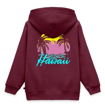 Hawaii Honolulu Surfer Spruch Strand - Kinder Premium Organic Hoodie - Burgunderrot - Hinten - AI Model Kid Female (0cm)