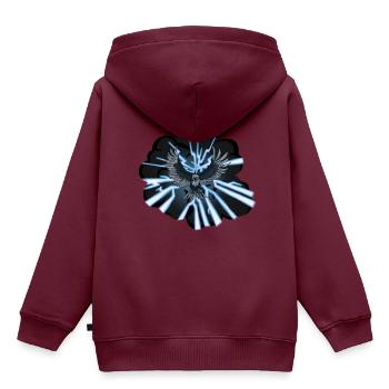 Zeus - Kinder Premium Organic Hoodie - Burgunderrot - Hinten - AI Model Kid Female (0cm)