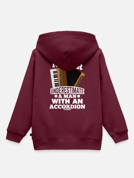 Opa spielt Akkordeon - Kinder Premium Organic Hoodie - Burgunderrot