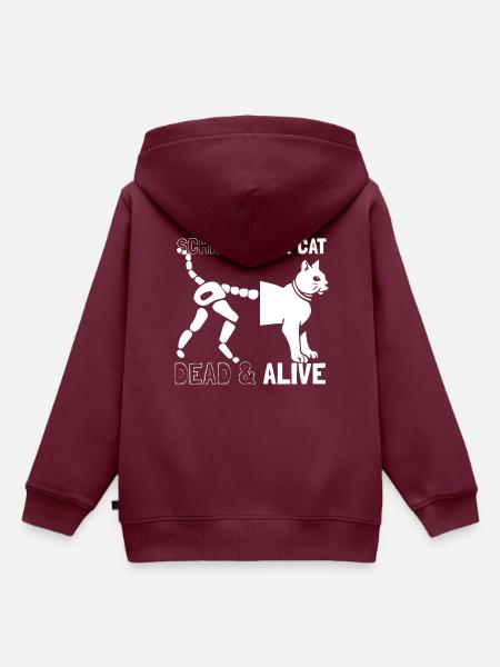 Schrödingers Katze tot oder lebendig - Kinder Premium Organic Hoodie - Burgunderrot