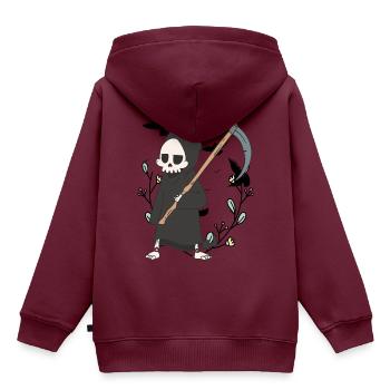 Natur Reinkarnation Leben Ende Tod Friedhof Sense - Kinder Premium Organic Hoodie - Burgunderrot - Hinten - AI Model Kid Female (0cm)
