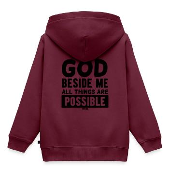 Gott - Kinder Premium Organic Hoodie - Burgunderrot - Hinten - AI Model Kid Female (0cm)