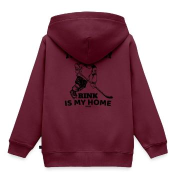 Eishockey Spruch Eisbahn Eissport - Kinder Premium Organic Hoodie - Burgunderrot - Hinten - AI Model Kid Female (0cm)