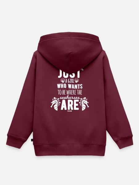 Seepferd - Kinder Premium Organic Hoodie - Burgunderrot