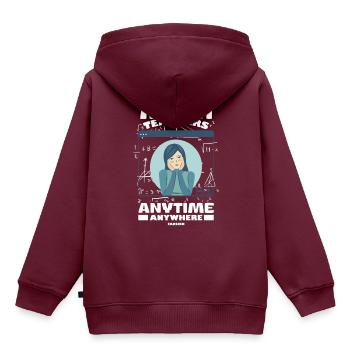 Mathematik - Kinder Premium Organic Hoodie - Burgunderrot - Hinten - AI Model Kid Female (0cm)