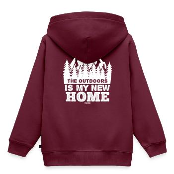 Wald Landschaft Flora Fauna - Kinder Premium Organic Hoodie - Burgunderrot - Hinten - AI Model Kid Female (0cm)