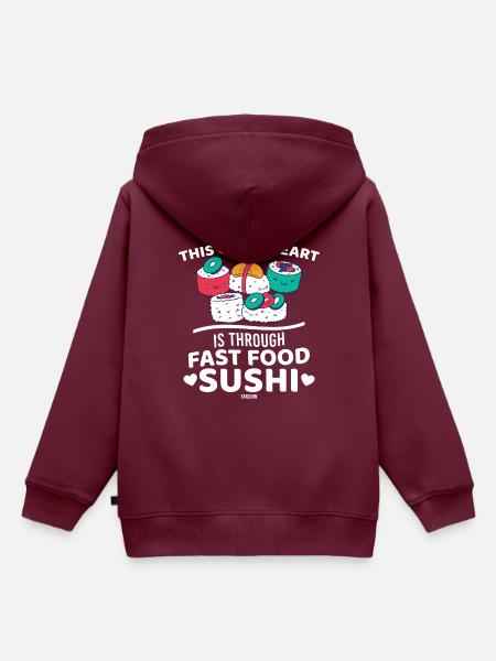 Sushi - Kinder Premium Organic Hoodie - Burgunderrot