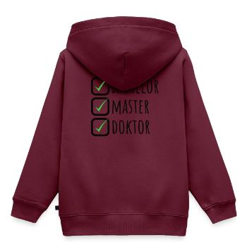 Doktortitel Promotion Doktorand Spruch - Kinder Premium Organic Hoodie - Burgunderrot - Hinten - AI Model Kid Female (0cm)