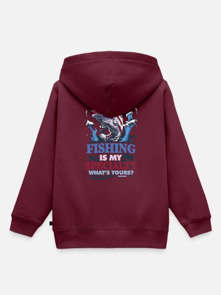 Angler - Kinder Premium Organic Hoodie - Burgunderrot