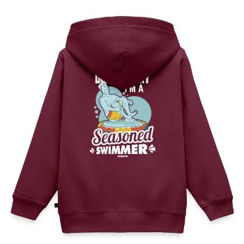 Schwimmen Bademeister Schwimmkurs Freibad Geschenk - Kinder Premium Organic Hoodie - Burgunderrot - Hinten - AI Model Kid Female (0cm)