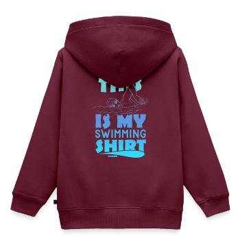 Schwimmen Bademeister Schwimmkurs Freibad Geschenk - Kinder Premium Organic Hoodie - Burgunderrot - Hinten - AI Model Kid Female (0cm)