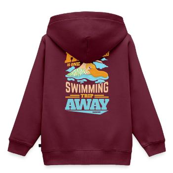 Schwimmen Bademeister Schwimmkurs Freibad Geschenk - Kinder Premium Organic Hoodie - Burgunderrot - Hinten - AI Model Kid Female (0cm)