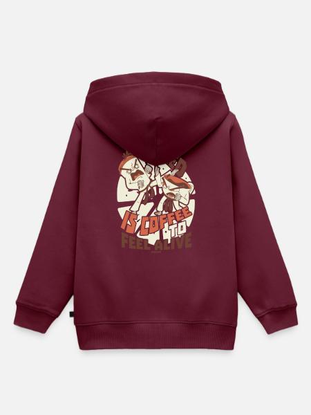 Kaffee - Kinder Premium Organic Hoodie - Burgunderrot