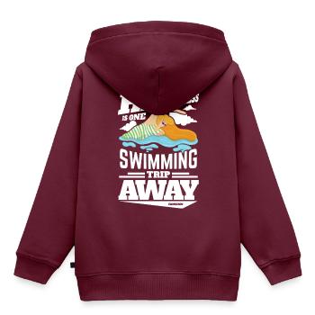 Schwimmen Bademeister Schwimmkurs Freibad Geschenk - Kinder Premium Organic Hoodie - Burgunderrot - Hinten - AI Model Kid Female (0cm)