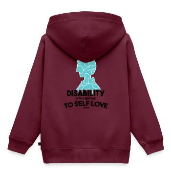 Autismus Puzzle Asperger Syndrom - Kinder Premium Organic Hoodie - Burgunderrot - Hinten - AI Model Kid Female (0cm)