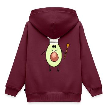 Avocado Gemüse Hobbykoch Restaurant Vegetarisch - Kinder Premium Organic Hoodie - Burgunderrot - Hinten - AI Model Kid Female (0cm)