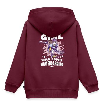 skaten Halfpipe cooles Mädchen - Kinder Premium Organic Hoodie - Burgunderrot - Hinten - AI Model Kid Female (0cm)