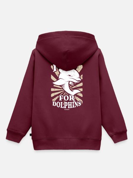 Delfin - Kinder Premium Organic Hoodie - Burgunderrot