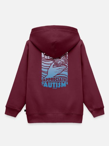 ich mag Autismus - Kinder Premium Organic Hoodie - Burgunderrot