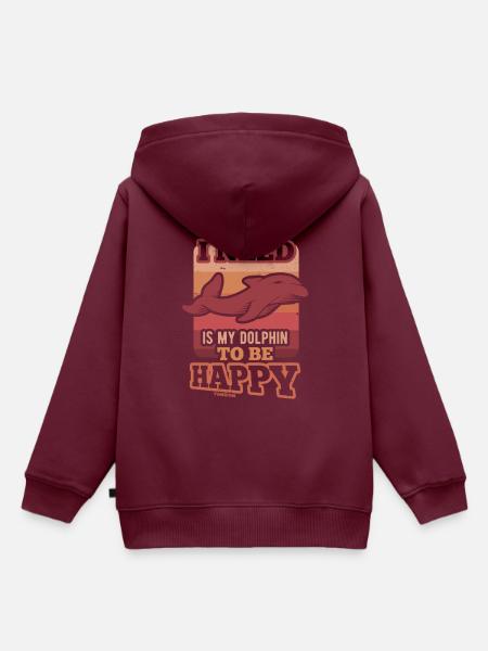Delfin - Kinder Premium Organic Hoodie - Burgunderrot