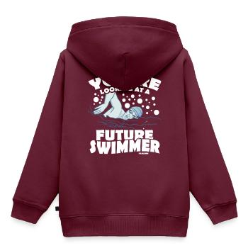 Schwimmen Bademeister Schwimmkurs Freibad Geschenk - Kinder Premium Organic Hoodie - Burgunderrot - Hinten - AI Model Kid Female (0cm)