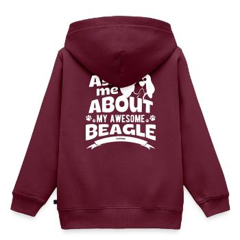 Beagle - Kinder Premium Organic Hoodie - Burgunderrot - Hinten - AI Model Kid Female (0cm)