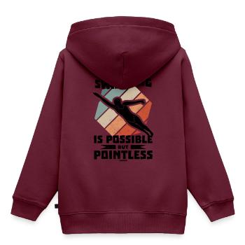 Schwimmen Bademeister Schwimmkurs Freibad Geschenk - Kinder Premium Organic Hoodie - Burgunderrot - Hinten - AI Model Kid Female (0cm)