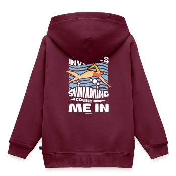 Schwimmen Bademeister Schwimmkurs Freibad Geschenk - Kinder Premium Organic Hoodie - Burgunderrot - Hinten - AI Model Kid Female (0cm)